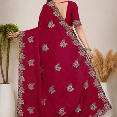 Elegant Georgette Sequins Embroidered Saree