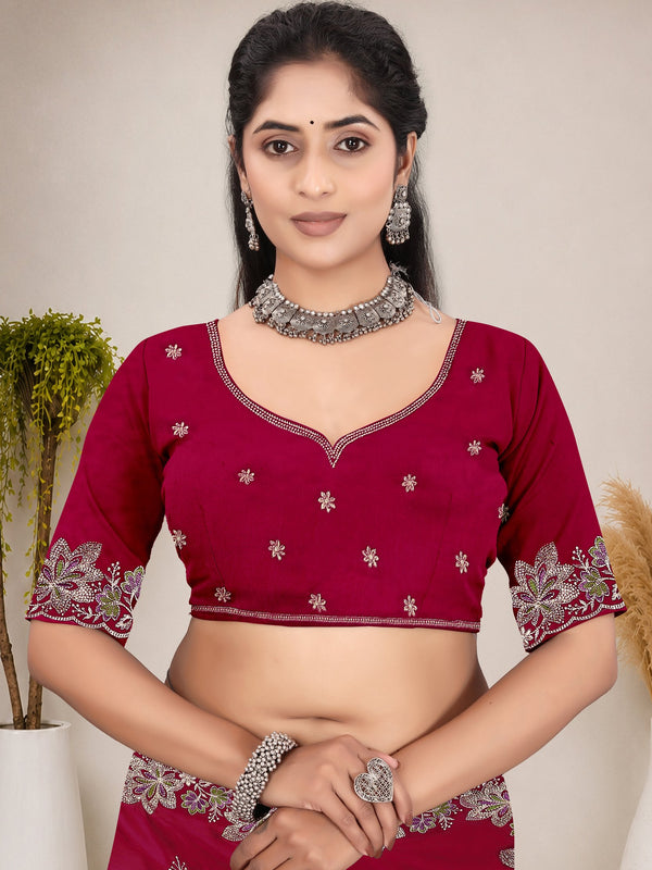 Elegant Georgette Sequins Embroidered Saree