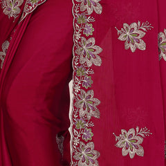 Elegant Georgette Sequins Embroidered Saree
