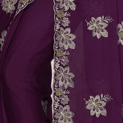 Elegant Georgette Sequins Embroidered Saree
