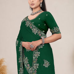 Elegant Georgette Sequins Embroidered Saree