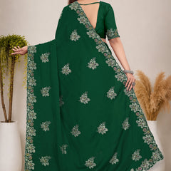 Elegant Georgette Sequins Embroidered Saree