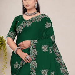 Elegant Georgette Sequins Embroidered Saree
