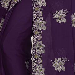 Elegant Georgette Sequins Embroidered Saree