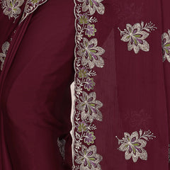 Elegant Georgette Sequins Embroidered Saree