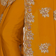 Elegant Georgette Sequins Embroidered Saree