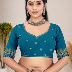 Elegant Georgette Sequins Embroidered Saree