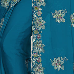Elegant Georgette Sequins Embroidered Saree