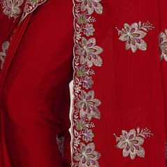 Elegant Georgette Sequins Embroidered Saree