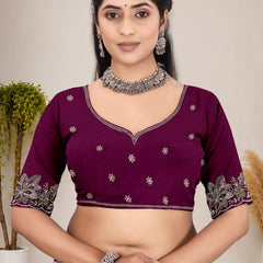 Elegant Georgette Sequins Embroidered Saree