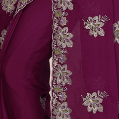 Elegant Georgette Sequins Embroidered Saree